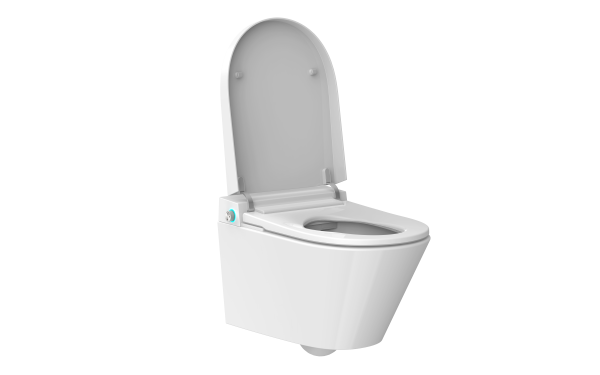 INTER CERAMIC PAMETNI WC SET VISEĆA PAMETNA WC ŠKOLJKA BEZ RUBA S WC DASKOM 59,3X38X43,3CM PORCULAN/DUROPLAST BIJELA 2/1